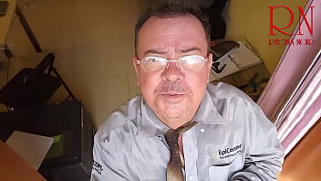 Grow like a tower giant secretary in the office the manager guy is very surprised by her height s2