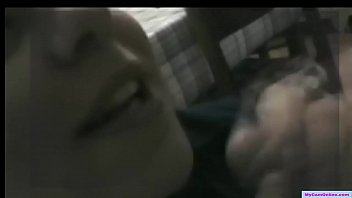 Sexy step sister gives bro a blow