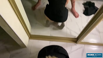 Blonde babe moans loud while getting her pussy banged hard