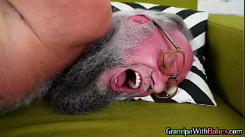 Beauty Blows Olderguy Before Cowgirling And Spreading Asshole thumbnail