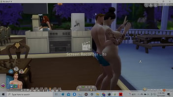 Lucky guy gets his boner crushed by thick wide hips asian