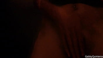 Gabby quinteros sneaks into a bathroom to finger fuck herself