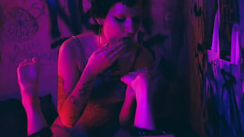 Sexy bia with feet restraint to tickle and worship