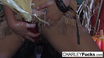 Busy Brunette Gets Jizz thumbnail