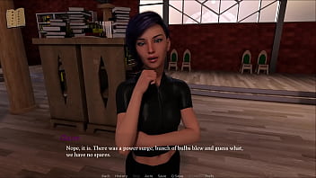 Claire sit's on av's face in the library