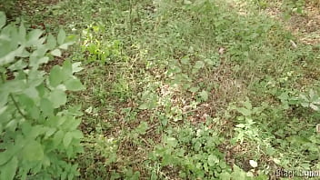 Peeping pervert caught by dominant yoga girl and fucked right in the woods