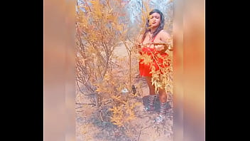 Sexy unapologetic queen of squirt outdoor forest kinky content getting fucked