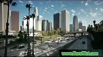 Sexy asian masseuse blowjob big cock during nuru massage 11