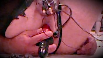 Jett hoover fucks self hard with toys while wearing a cock spreader pissing and cumming and sucking toys