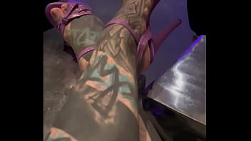 Do you like my long tattoo legs in high heels i have a secret hidden for you in the background hotel bizart is a