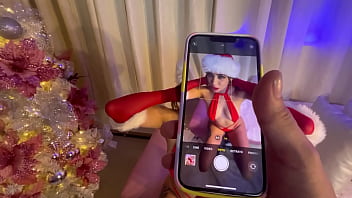 On christmas night the young tattooed stepsister gives me a deep throat blowjob and a hard fuck