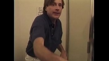 Ebony milf with small tits gets double penetrated in the toilet