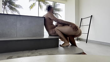 Iranian horny girl masturbating with sauna pomp