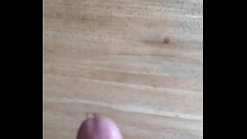 Me coming on our dining room table