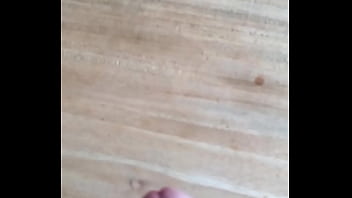 Me coming on our dining room table