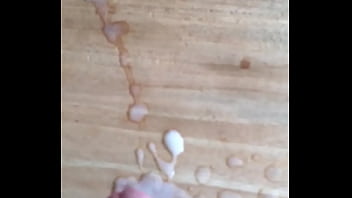 Me coming on our dining room table