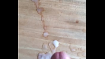 Me coming on our dining room table