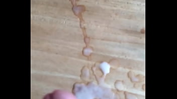 Me coming on our dining room table