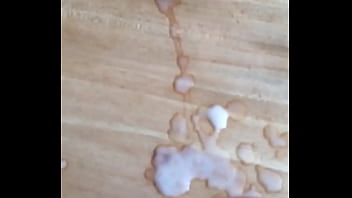 Me coming on our dining room table