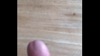 Me coming on our dining room table