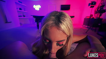 Blonde fitness slut getting her tight pussy filled with cum