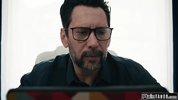 Stepdad caught a glimpse of his ebony stepdaughter destiny mira nude on the catches him with a camera in her room and makes him lick her