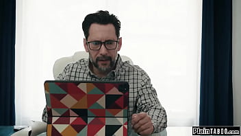 Stepdad caught a glimpse of his ebony stepdaughter destiny mira nude on the catches him with a camera in her room and makes him lick her