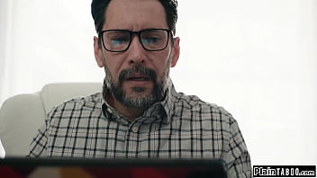 Stepdad caught a glimpse of his ebony stepdaughter destiny mira nude on the catches him with a camera in her room and makes him lick her