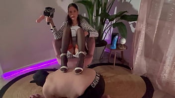 French pegging femdom anal pounding with a fuck machine