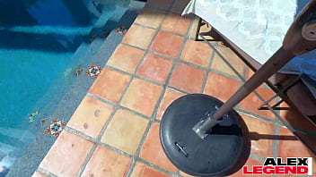 Kinky milf shay sights gets some raw love next to her pool