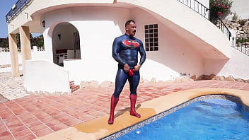 Superman Soaks His Lycra Suit In The Pool thumbnail