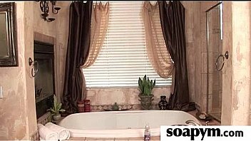 Soapy massage end with a big cumshot 4