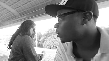 Pregnant slut sucks black dick outside in broad daylight