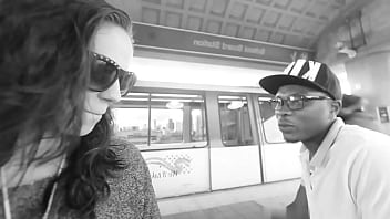 Pregnant slut sucks black dick outside in broad daylight