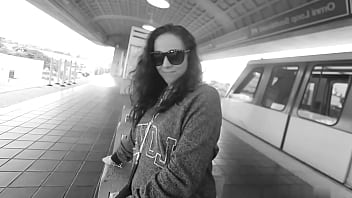 Pregnant slut sucks black dick outside in broad daylight