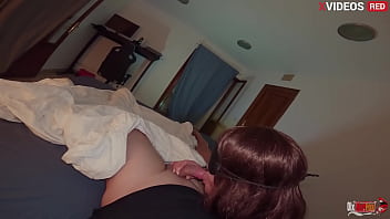 I'm scared myself and in my stepson's bed i start sucking his dick and asking him to fuck my pussy