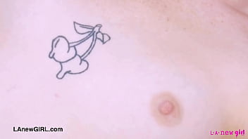 Aspiring brunette model naked close up