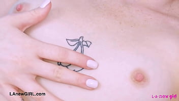 Aspiring brunette model naked close up