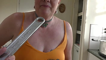 Milf slut endures massive wrench inside her at her masters pleasure Milf slut endures massive wrench inside her at her masters pleasure