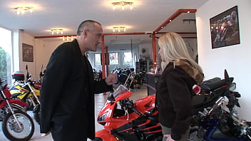 Sexy blonde girl banged by two hunks