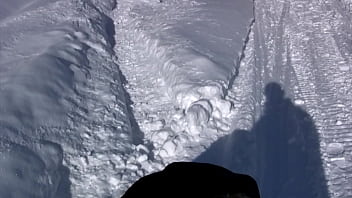 On our ski vacation i strip and pee in the snow