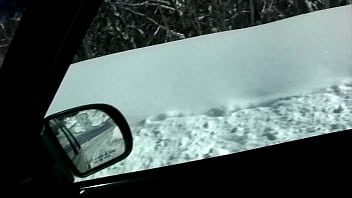 On our ski vacation i strip and pee in the snow