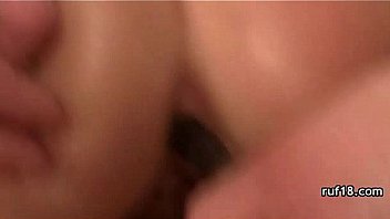 Horny teen enjoys hard cock