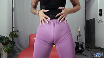 Holy ass jiggly bubble butt latina in tight purple leggings Holy ass jiggly bubble butt latina in tight purple leggings