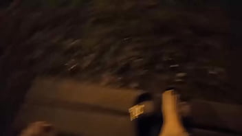 Night walk in sandals