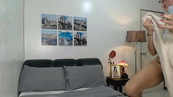 Pretty girl with eyeglasses playing her self