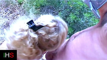 Blonde girl fucked outdoors in the countryside
