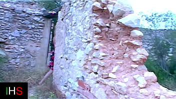 Blonde girl fucked outdoors in the countryside