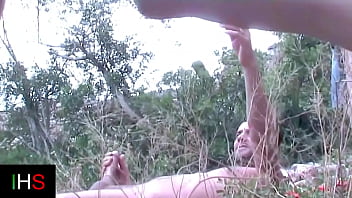 Blonde girl fucked outdoors in the countryside