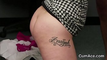 Flirty doll gets cumshot on her face sucking all the load